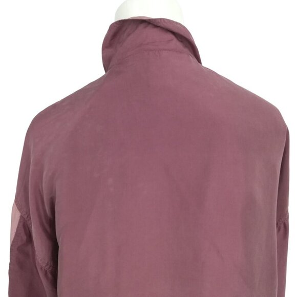 Vintage 100% Silk Exchange Pink Full Zip Windbreaker Jacket Size M Mauve Granny - Picture 9 of 11